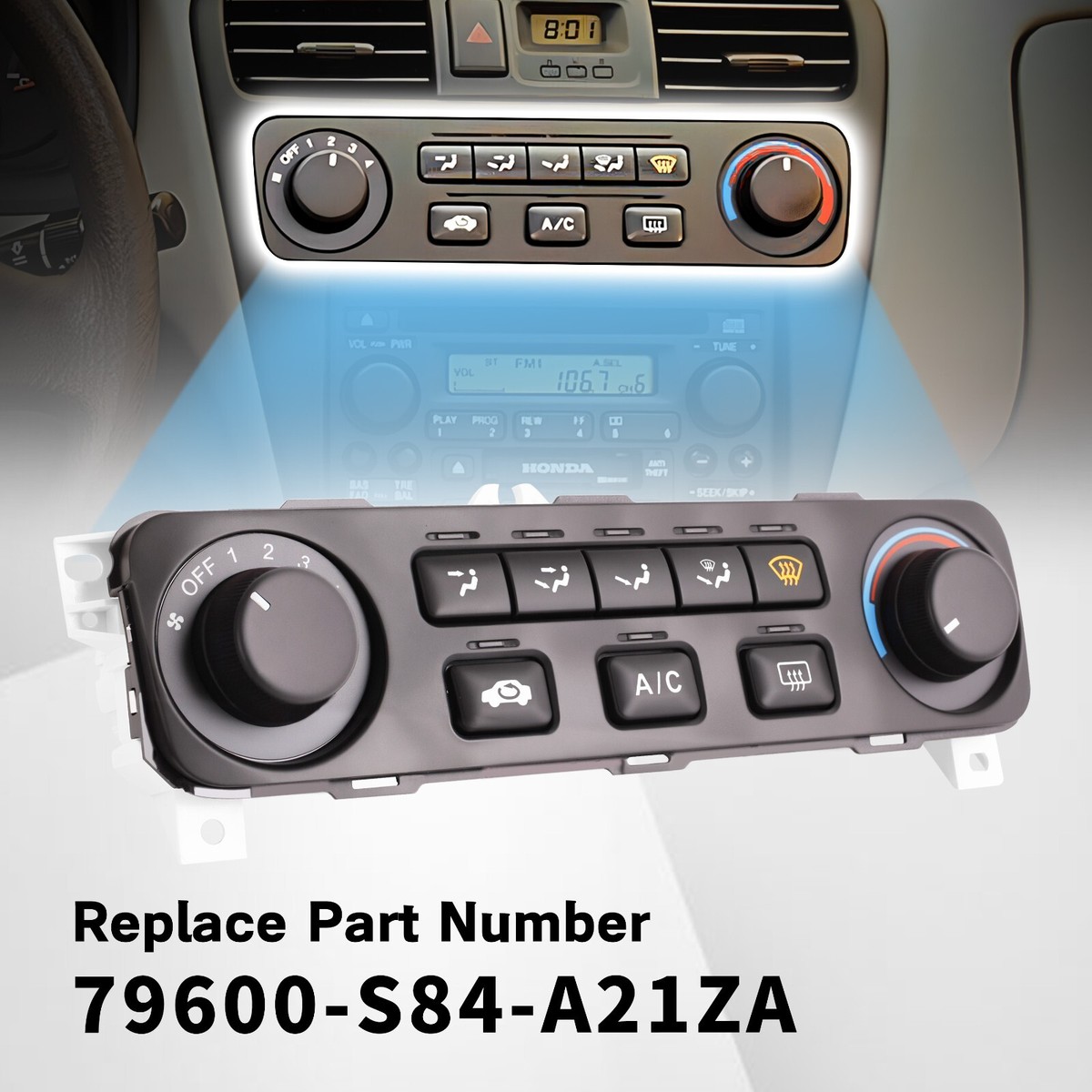 OEM A/C Heater Temperature Control – 2001-2002 Honda Accord (Without Climate Control)