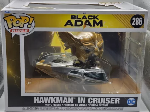 Funko POP! Rides Super Deluxe - Black Adam Figure Set - HAWKMAN IN CRUISER #286