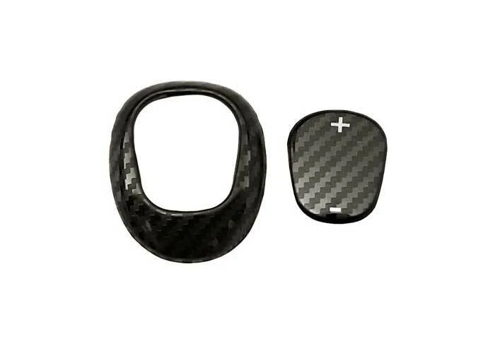 Perilla de cambio de marchas de consola central de fibra de carbono de acero para Chevrolet Malibu 2016-21 Foto 3 de 4