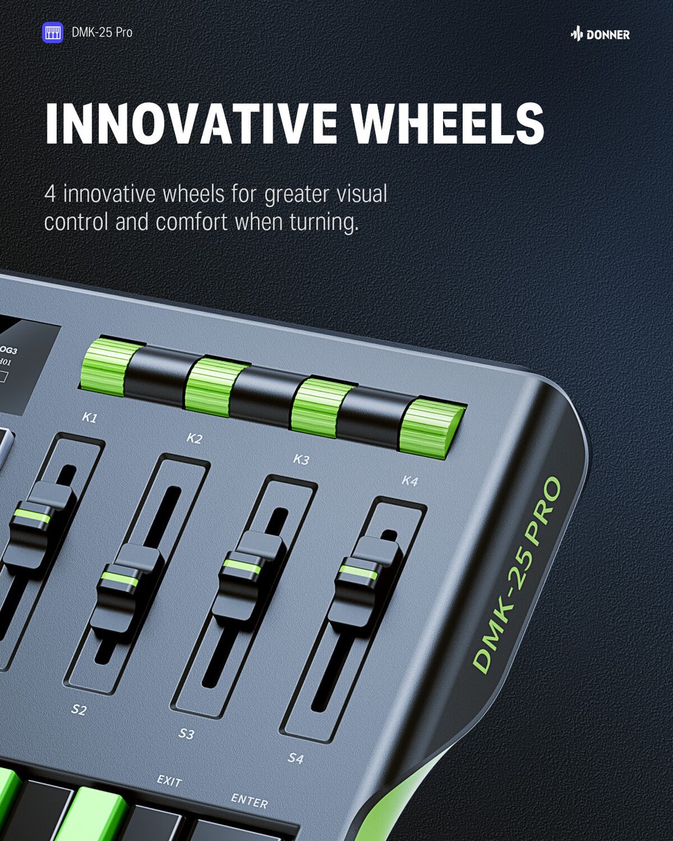 🎹 Donner USB-C MIDI Keyboard DJ Controller OLED 25 Key 8 Drum