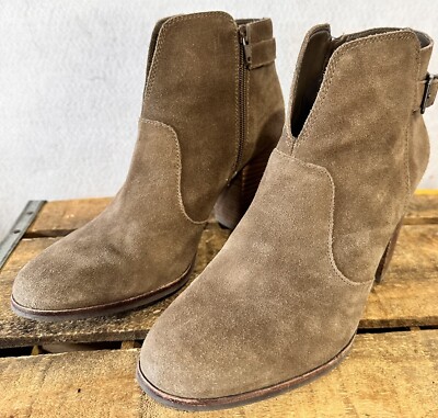 Gianni Bini Suede Ankle Boots Shoes BOHO Classy Women's 10 M Brown
