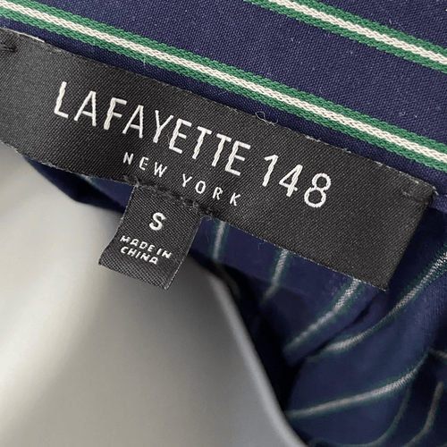 Lafayette 148 Hawkins Stripe Poplin Popover Blouse size Small - Picture 8 of 10