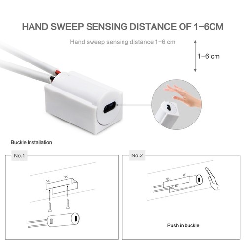 Hand Sweep Smart Switch LED Cabinet lights Strip 1M 2M 3M 4M 5M Kitchen Bedroom - Picture 4 of 14