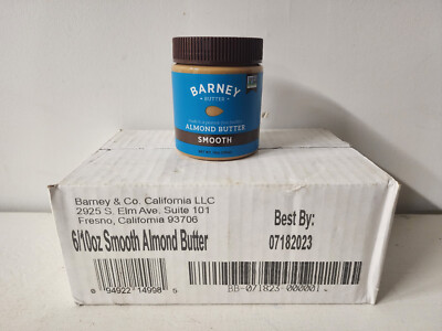 Barney Butter Almond Butter Smooth 10 oz (Pack of 6)