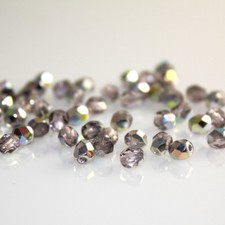 Light Amethyst Purple Vitral 50 4mm Round Faceted Fire Polish Czech Glass Beads