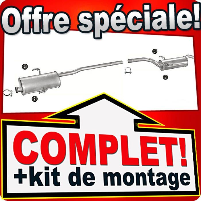 Pot d'échappement Citroën Jumpy I 1.6 1.9 D tube silencieux pour utilitaire phase 1