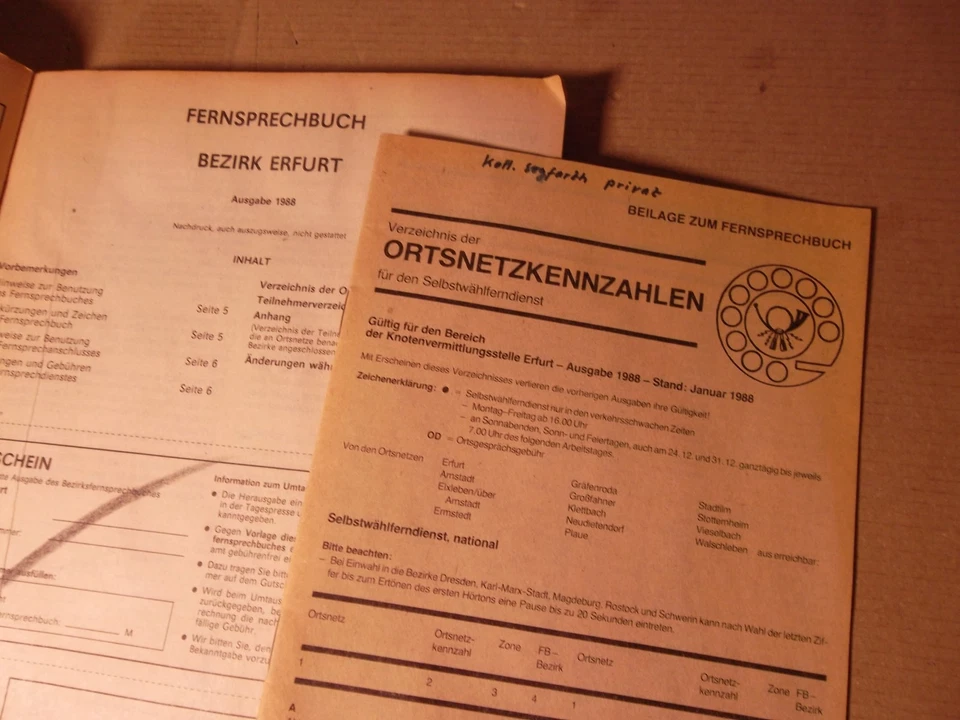 DDR - Telefonbuch - Fernsprechbucht 1988 - Bez, Erfurt , Weimar Gotha andere - Bild 2 von 4