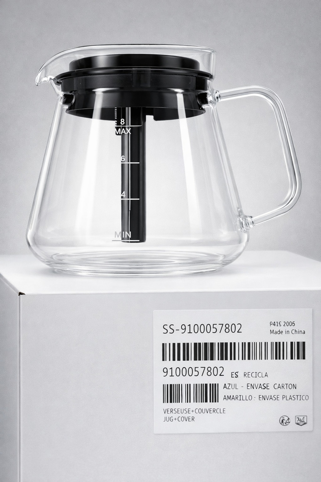 Krups ss-9100057802 carafe glass w lid