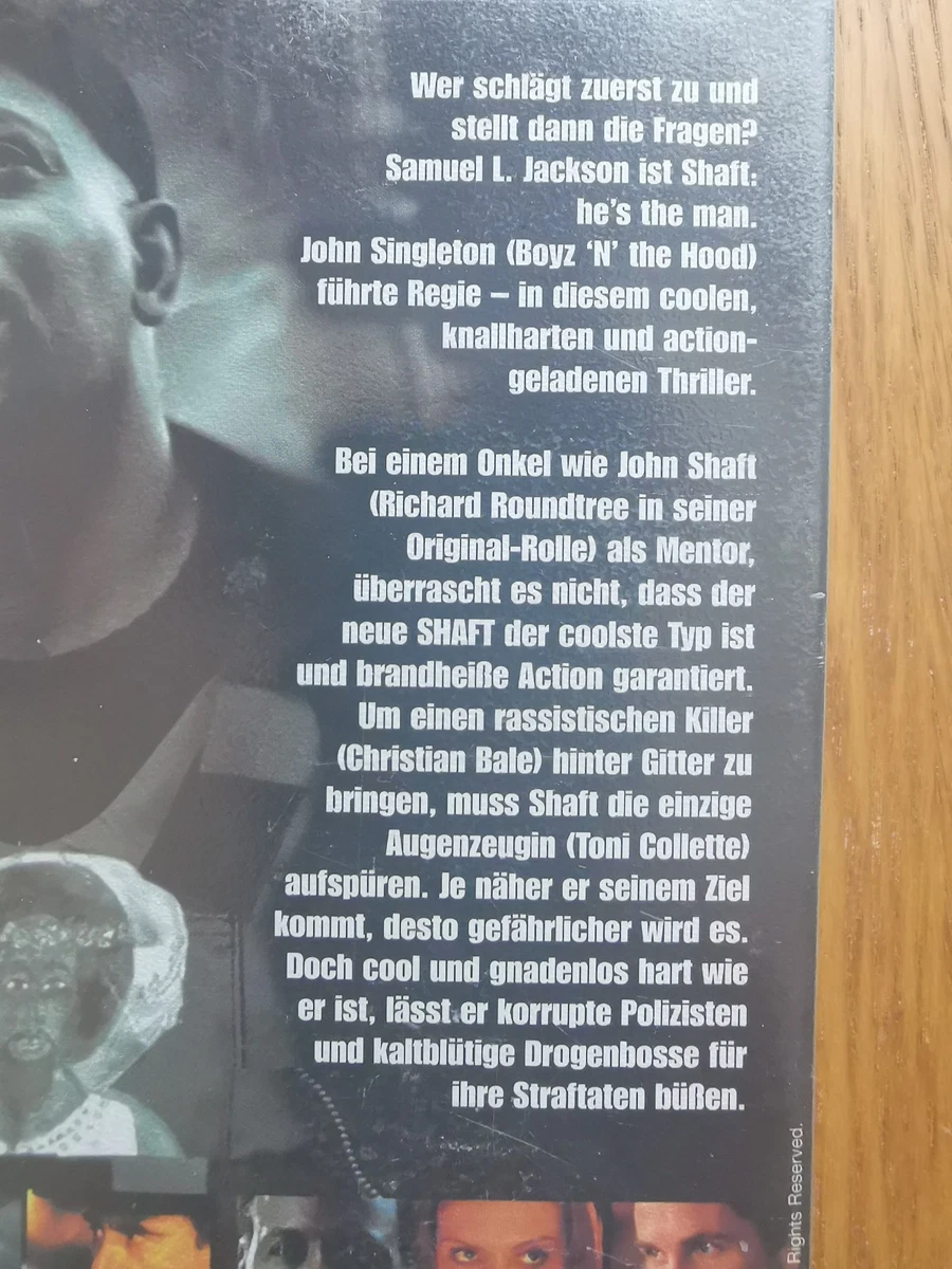 Shaft VHS 2000 Samuel L. Jackson John Singleton Paramount FSK 16 401088492791 C0