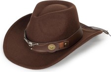 Western Cowboy Cowgirl Hat for Kids Boys Girls Felt Fedora Hats for Kids 3-6 Ye