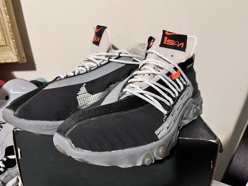 2019 Herren Nike React WR ISPA Gunsmoke Schwarz Silber Größe 13 Gebraucht Selten NDS - Bild 2 von 11