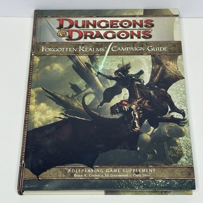 FORGOTTEN REALMS CAMPAIGN GUIDE With Map 4e DnD Dungeons & Dragons 1st print