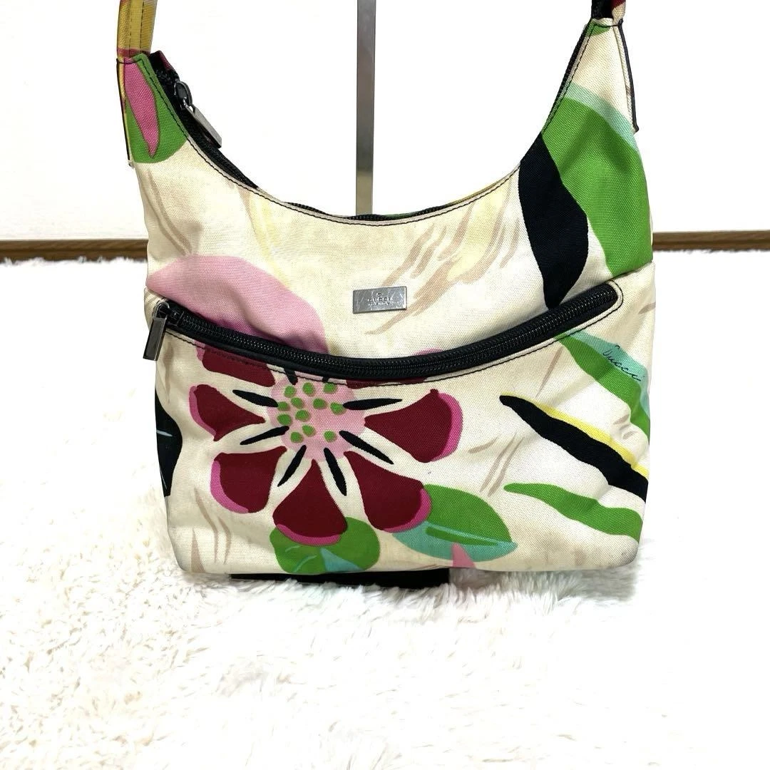 Sac à bandoulière GUCCI One Flora Tropical Nylon Cuir #PG2TG0