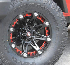 Set Of 8x Ballistic 814 Jester Red Wheel Inserts For 17 Wheels