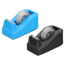 2pcs Tape Dispenser Desk, Small Tape Dispenser Cute Desktop, Blue Black