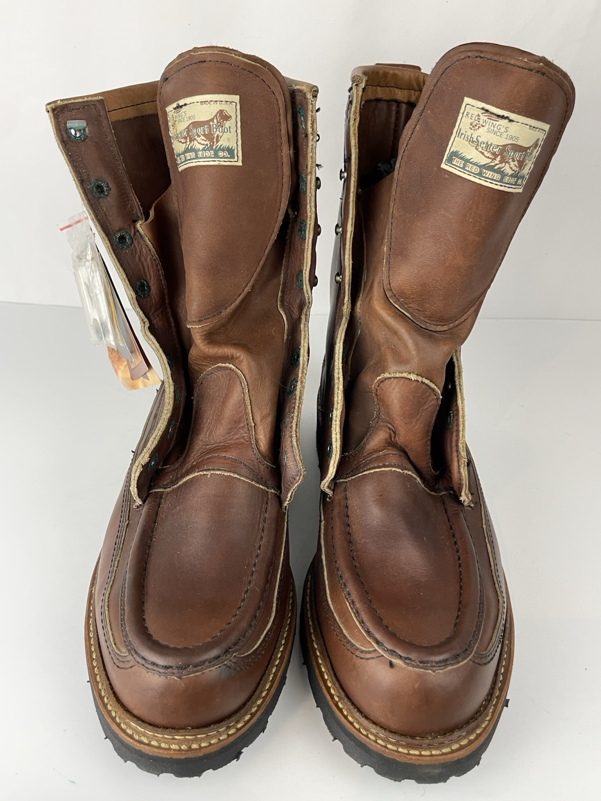 Red Wing Irish Setter 1955 Canoe Moc Toe Hunter Brown Leather Boots Men’s 11 B image 7