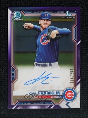 2021 Bowman Chrome Prospects Purple Refractor 6/250 Kohl Franklin Auto r0j