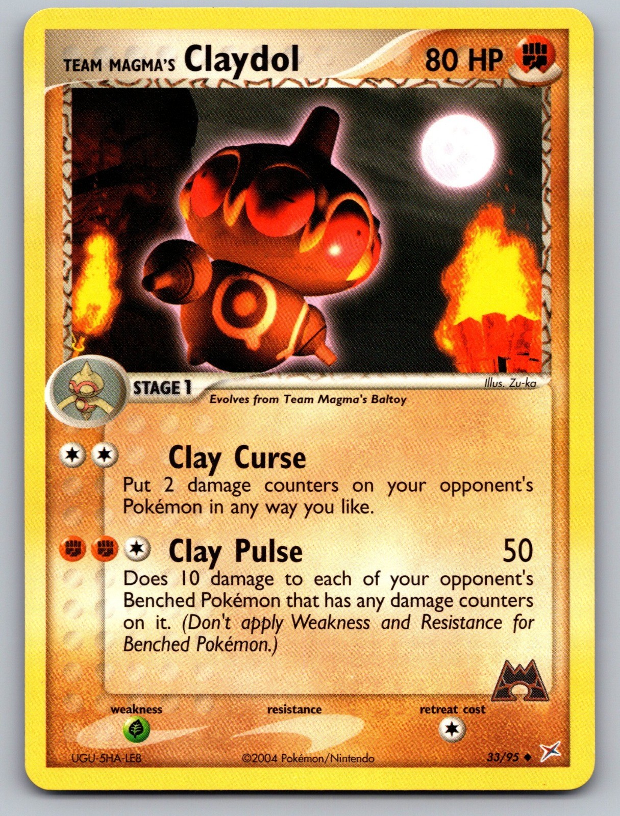 Pokemon TCG Team Magma's Claydol Uncommon EX Team Magma vs Team Aqua 33/95 NM Zu