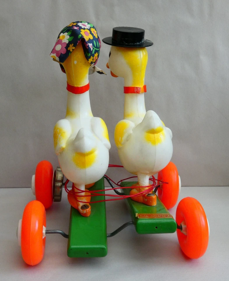 ancien jouet à tirer Educalux canards oies années 60/70 - Photo 3/4