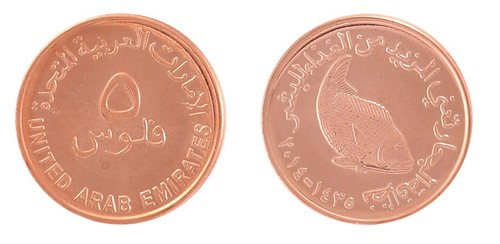 United Arab Emirates - UAE 5 Fils, 2014 (AH1435), KM #2.2, Mint, Commemorative