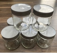 Set Of 8 Glass Jar Storage Container, Food or Crafts, Screw Top Lid