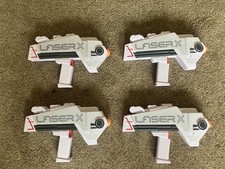 Laser X Laser tag set of 4 blasters with maximum range of 300 ft