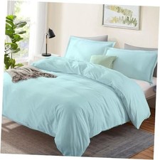 Duvet Cover Size - Pure Cotton 800 TC Duvet Cover Set, 4 Pieces, King Aqua Blue