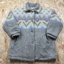 Vintage Alafoss Icewool Jacke Island Mantel Cardigan Nordic Knopfleiste L / XL