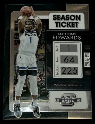 2021-22 Panini Contenders Optic Anthony Edwards #75 Season Ticket