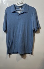 Calvin Klein Mens Blue Cotton Short Sleeve Spread Collar Polo Shirt Size Medium