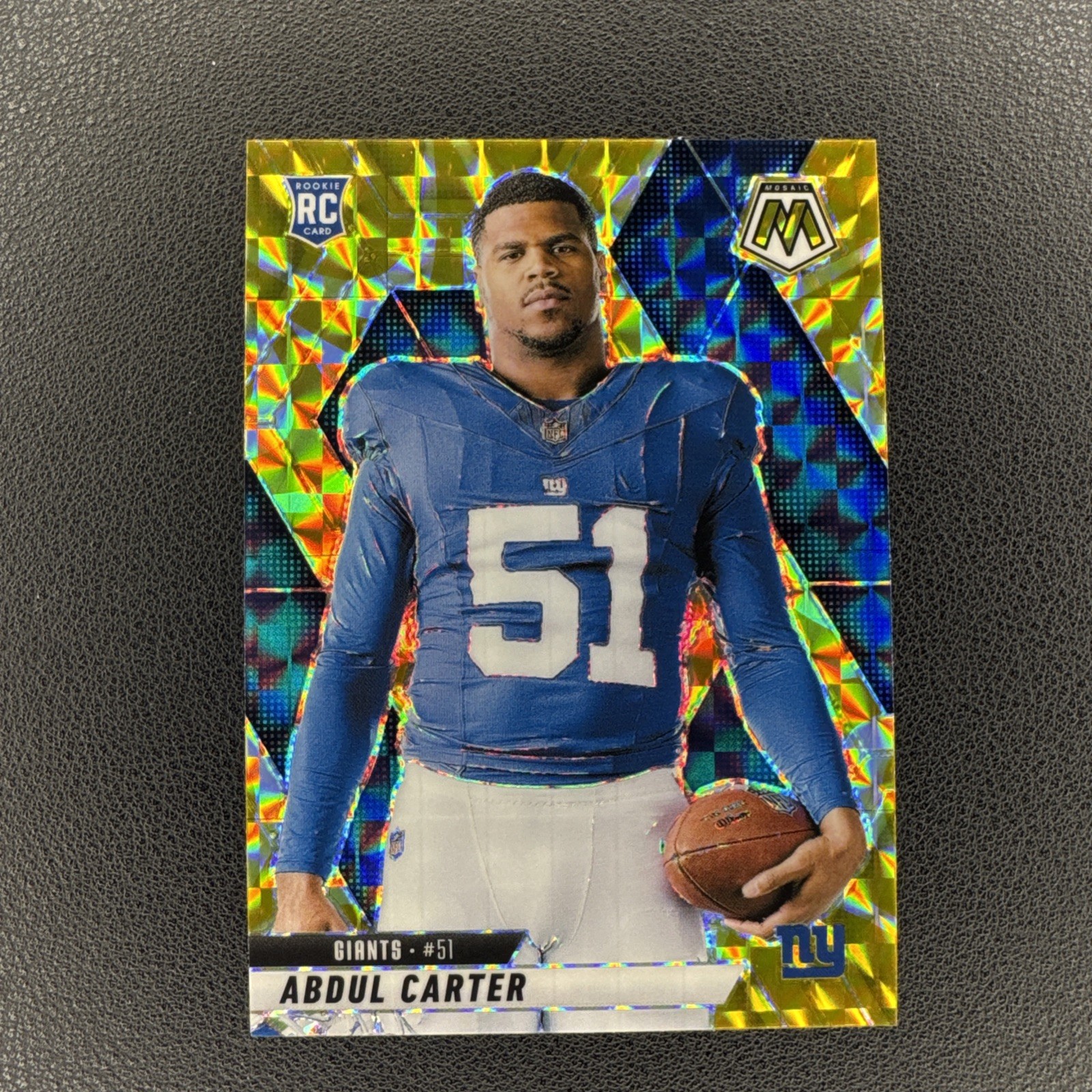 2025 Mosaic #282 Abdul Carter RC Image Variation Reactive Yellow Prizm NY Giants