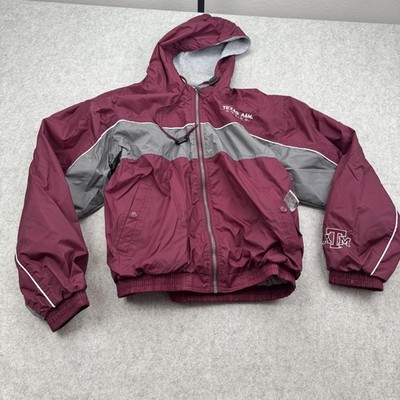 Texas A&M Aggies Jacket Woens Large Maroon Gray Red Oak Reversible MEASUREMENTS