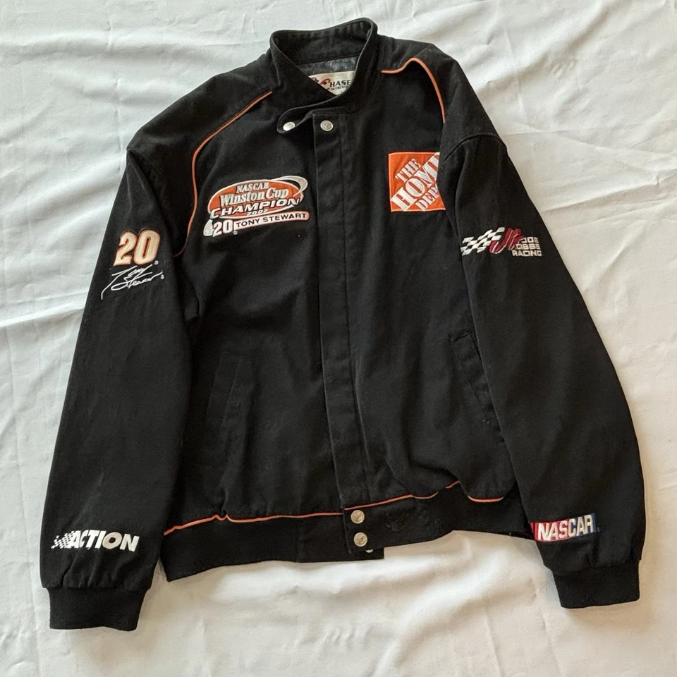 Chaqueta De Colección NASCAR Tony Stewart Talla L 2002 Winston Cup Champion Home Depot Foto 2 de 4