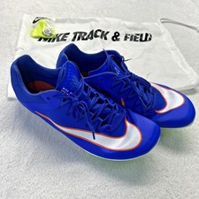 Nike Rival Sprint Blue Orange Men  s Size 11 Track Spikes W/ Spikes  Bag