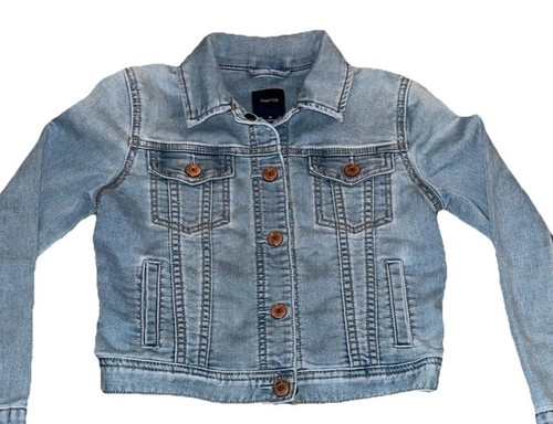 Gap Kids Girls Size Medium 8/9 Classic Light Washed Denim Jacket Snap Closure