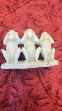 Chinese Soapstone Carving Monkeys See No Evil Hear No Evil Speak No Evil Vintage