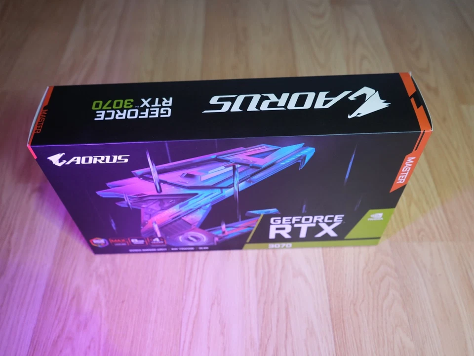 AORUS GeForce RTX 3070 Master 8GB GDDR6 Graphics Card LCD Edge View RGB - Image 2 of 4