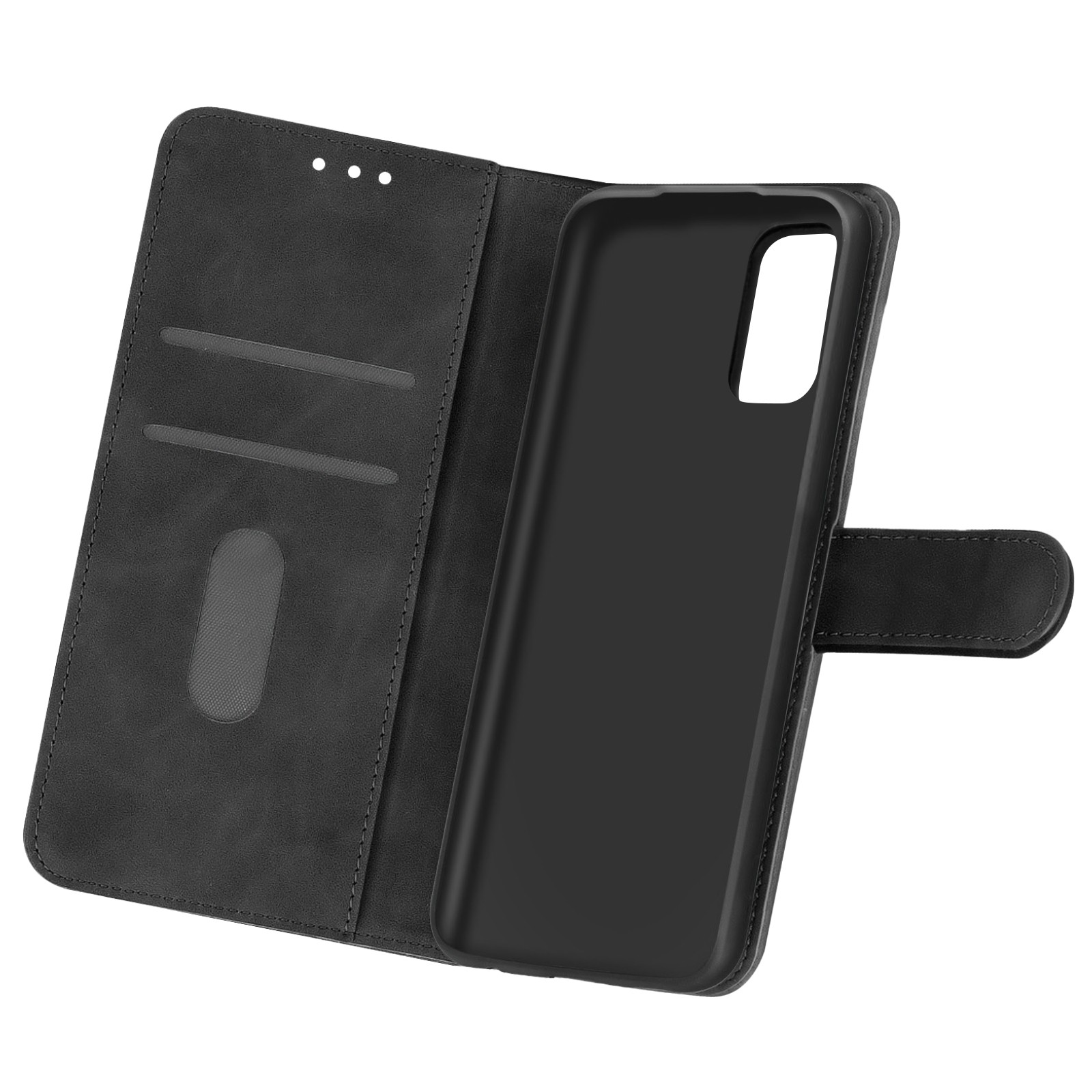 Coque Oppo Reno 5 5G portefeuille antichoc avec fentes cartes en cuir PU