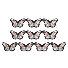 10 Pcs Butterfly Iron on Patch Sew on Iron on Decorative Patch,2.9"Lx1.8"W, Pink