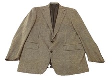 Vtg Polo Ralph Lauren Blazer Mens 44 Beige Black Houndstooth Sport Coat 80s
