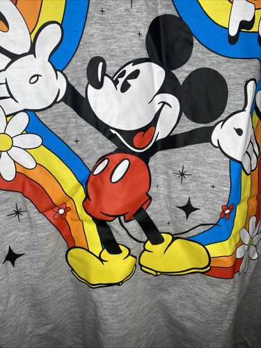 T-shirt Disney donna/adulto XL grigia grafica "Vai col flusso" Topolino - Foto 5 di 11