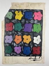 Andy Warhol COA Art Painting Original Drawing Vintage Paper Signed