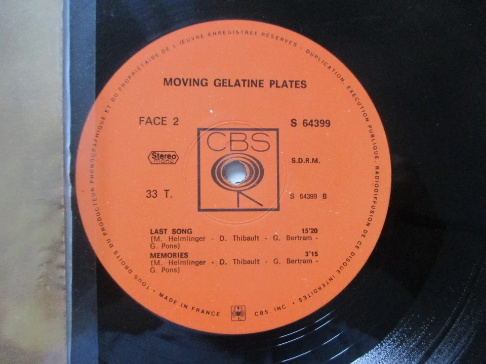 RARETIES 33T  PROG ROCK FRANÇAIS  THE MOVING GELATINES PLATES ORIGINAL FRANCE - Photo 2/4