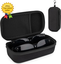 Double Eyeglasses Case Hard Shell Dual Glasses Holder Travel SunglassesOrganizer