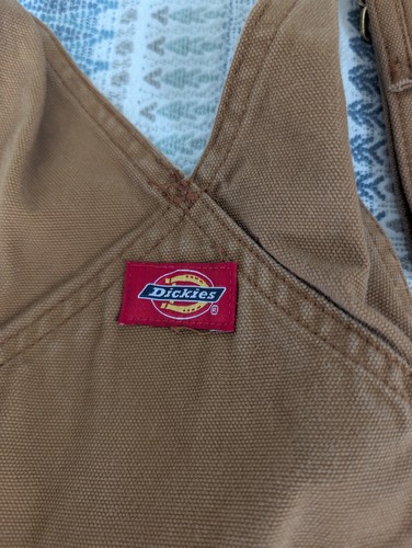 Dickies Dungarees Y2K Relaxed Fit Carpenter Workwear Jeans Overalls, Duck Tan 34 - Picture 3 of 3