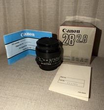 Canon New FD 28mm f/2.8 Prime Lens w/ Original Box, Manual Haze Filter Japan