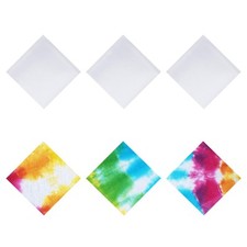 6pcs White Bandanas Handkerchief Plain Bandana for Tie Dye DIY