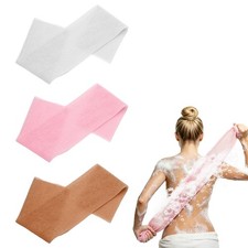 3 Pcs Back Scrubber, 31 Inch Nylon Bath Sponge Extended, White/Coffee/Pink