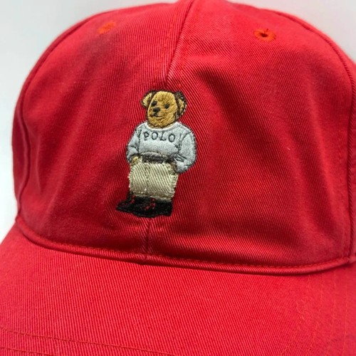 Vintage Polo Ralph Lauren Red Polo Bear Baseball Cap RARE! - Bild 2 von 6
