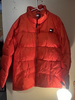 Tommy Jeans Hilfiger Orange Puffer Jakcet Coat XXL Winter Snow Ski